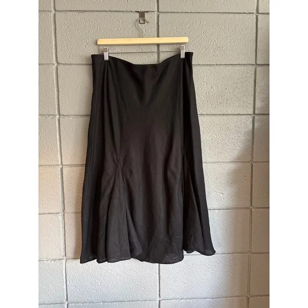 NWT J.Crew Gwyneth Flounce-hem Slip Skirt in Linen size XL
